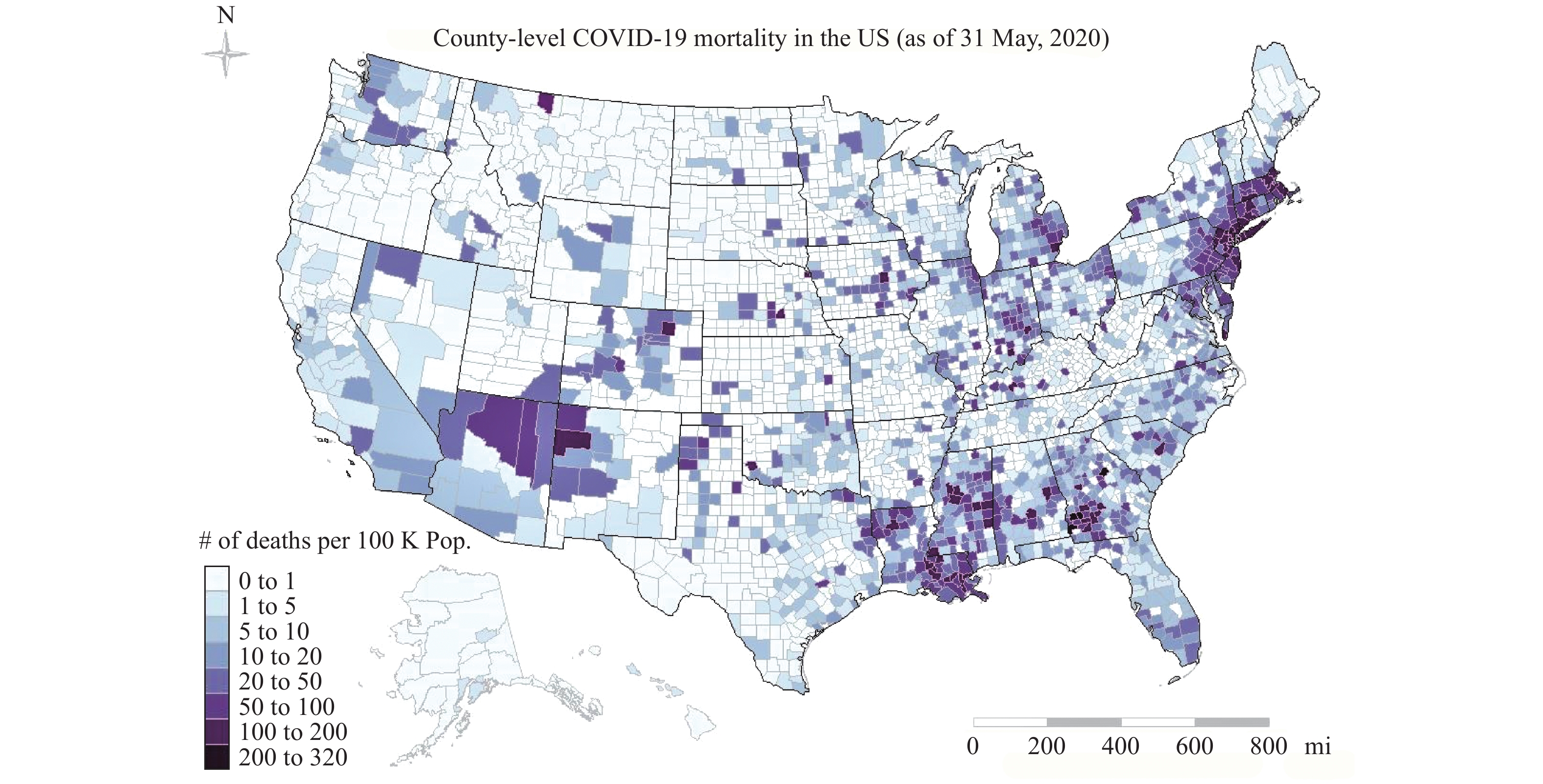 Identification of countylevel health factors associated with COVID19